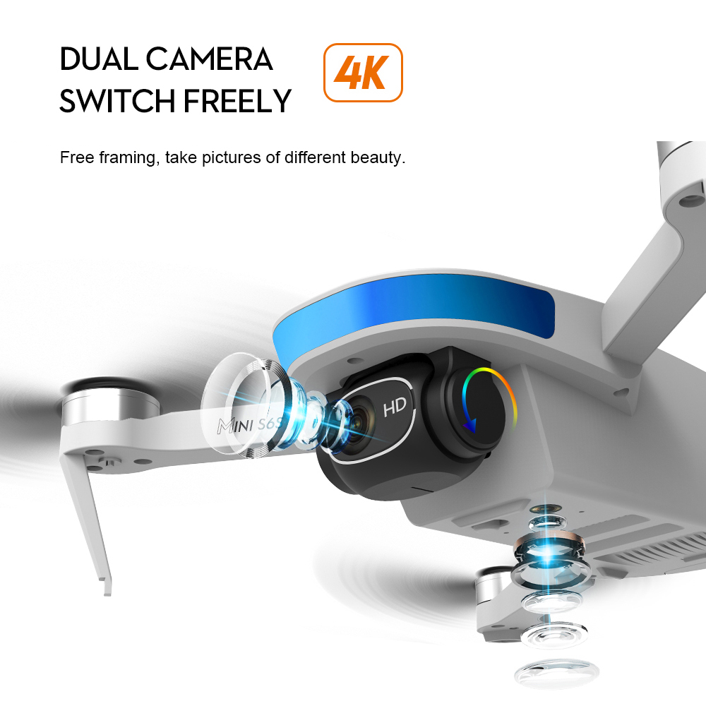 S6S GPS 광학 흐름 위치 측정 드론 HD 듀얼 E - Drone Gimbal 2 Axis 리뷰 및 가격